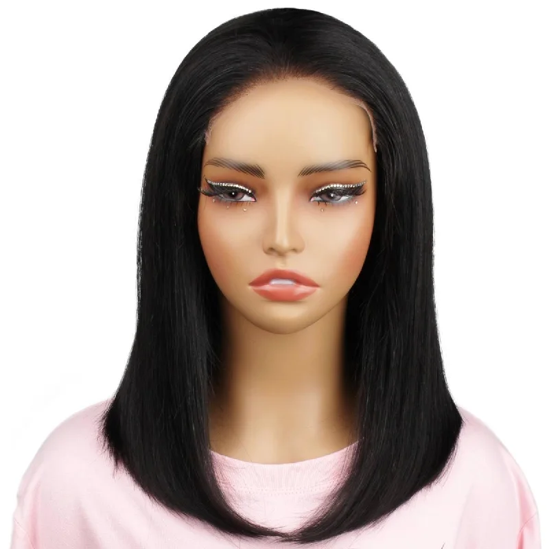 Wig for instant vibe-10 inch Jet Black 7x7 HD Closure Bob Wig