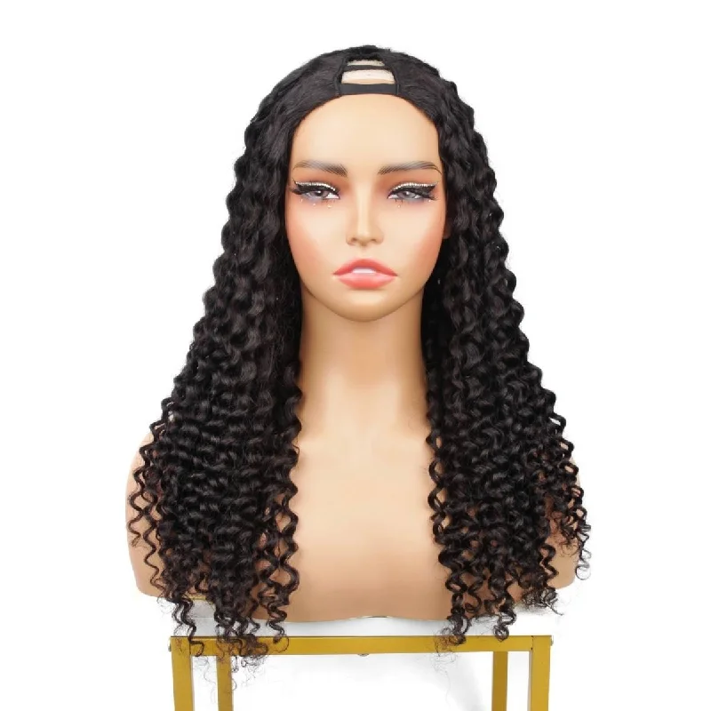 Wig for vintage vibe-12 inch Deep Curl V Part Wig