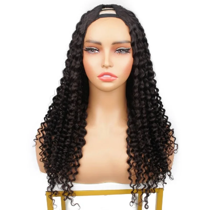 Wig for gentle texture-14 inch Tight Curl V Part Wig