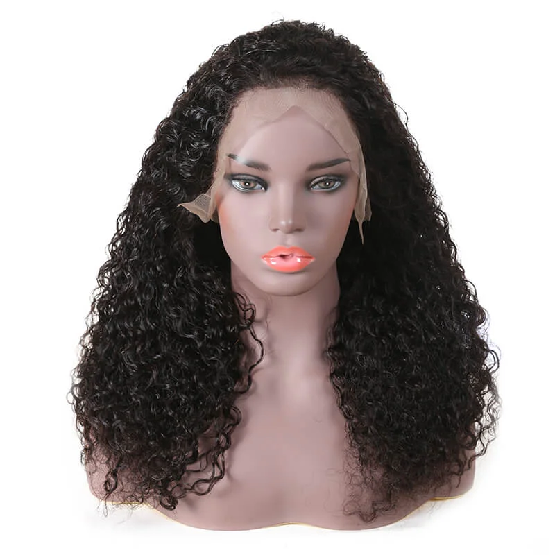 Long straight wig with dramatic waves-150% Density Brazilian 13x4 Lace Frontal Wig's Deal Water Wave