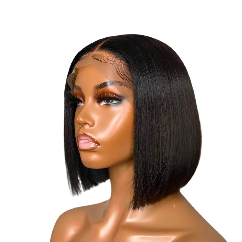 Wig for plush look-4x4 HD Lace Closure Bob Wig - Blonde-Natural Black-Highlight #4/27