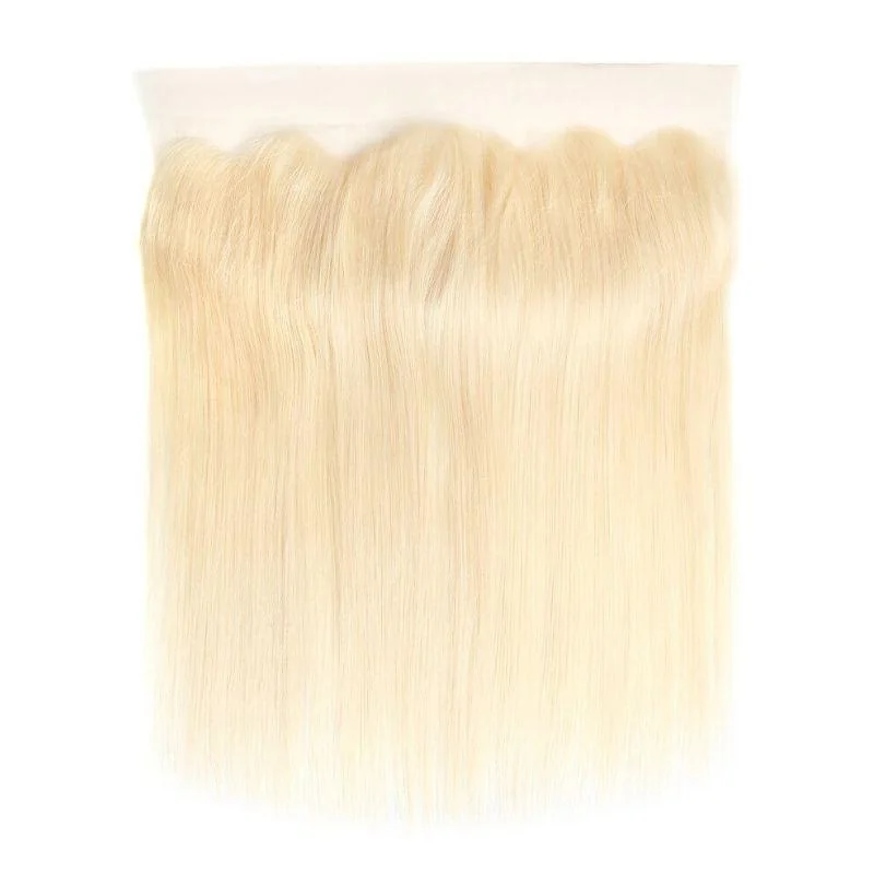 Long blonde wig with dramatic texture-Brazilian Blonde Straight 13x4 Transparent Frontal