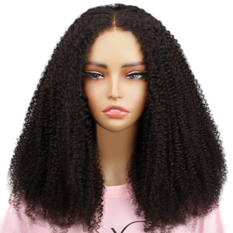 Wig for airy texture-Afro Kinky Curly HD 2x6 Closure Glueless Wig