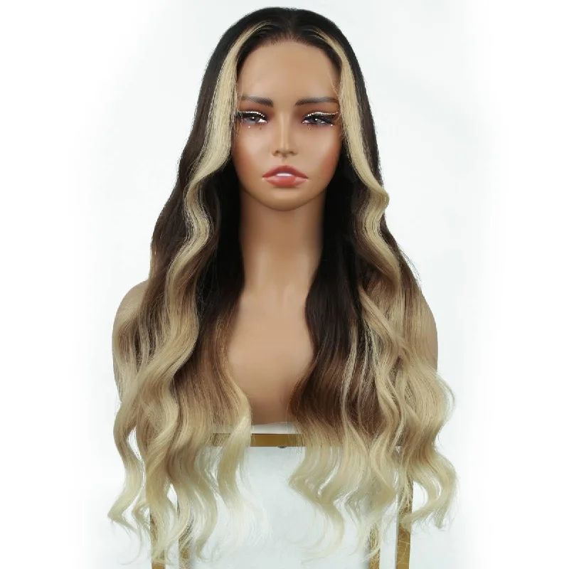 Wig for relaxed vibe-Raw Blonde Balayage Wavy 13x6 HD Lace Front Wig