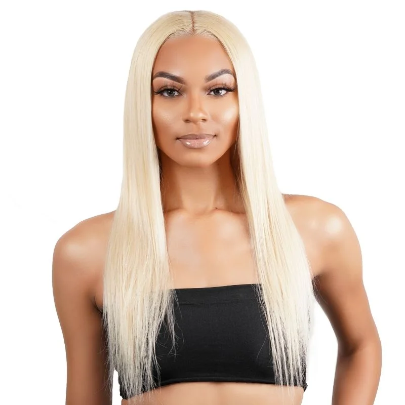 Long wig with soft curls-Brazilian Blonde Straight Full Lace Wig