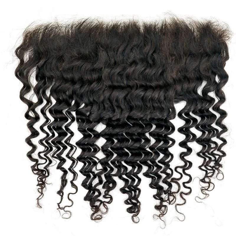 Long straight wig with texture-Brazilian Deep Wave 13x6 HD Lace Frontal