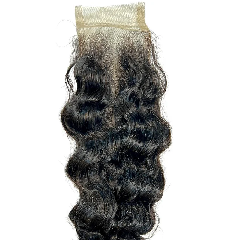 Long black wig with soft curls-Brazilian Deep Wave 2x6 Transparent Closure