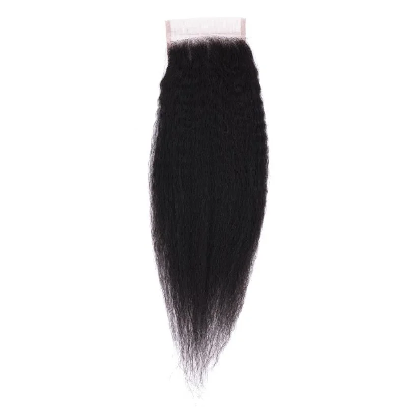 Wig travel bag compact-Brazilian Kinky Straight 4x4 Transparent Closure