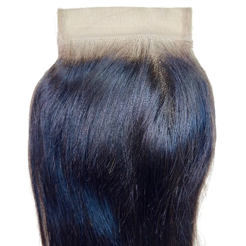 Wig for thinning hairline-Brazilian Silky Straight 4x4 Transparent Closure