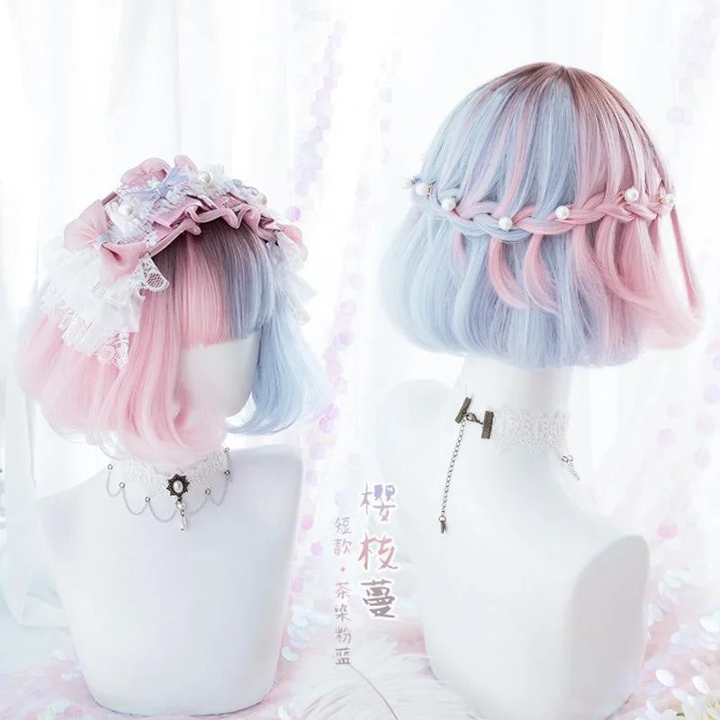 Wig for sophisticated look-Cotton Candy Bob Wig