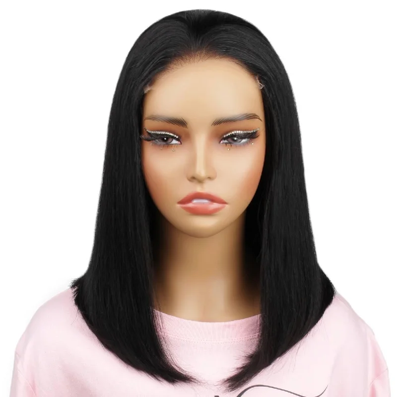 Straight wig for fullness-Jet Black 5x5 HD Closure Bob Wig