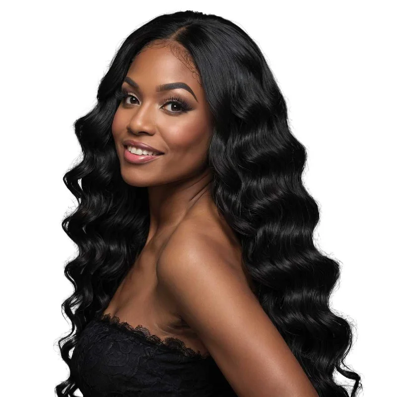 Short red wig with tight waves-Jet Black Body Wave Bundles