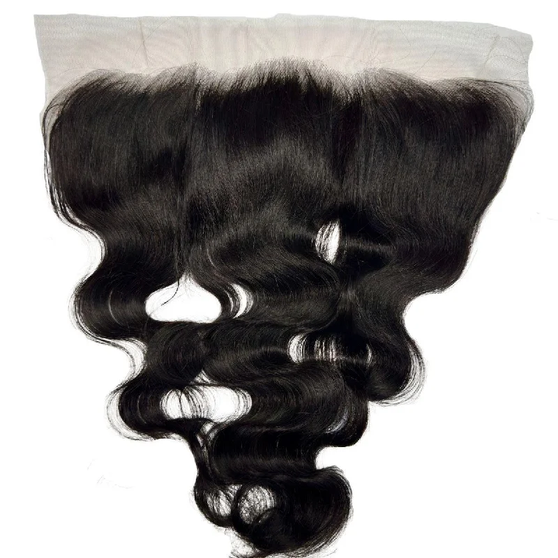 Short black wig with soft waves-Jet Black Body Wave 13x4 HD Frontal