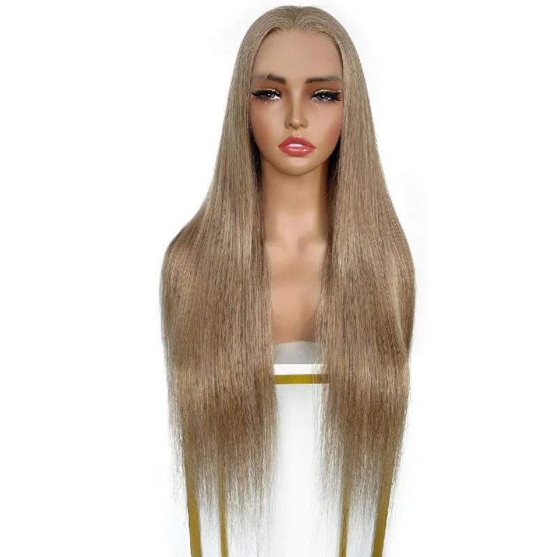 Wig shade chart guide-Light Ash Blonde Straight 13x4 Lace Front Wig