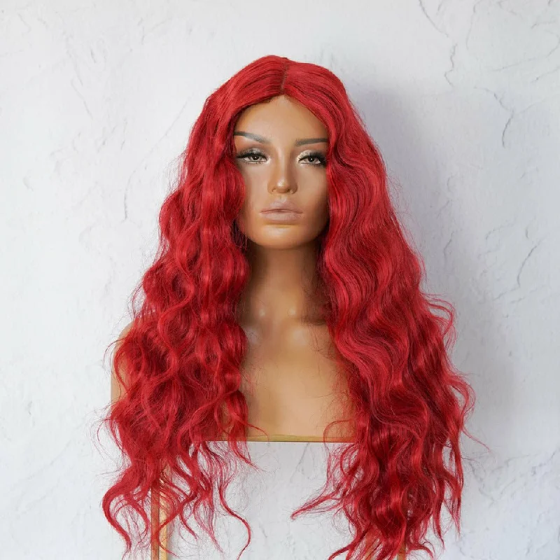 Pre-styled wig with curls-LINDA Red Cap Front Wig