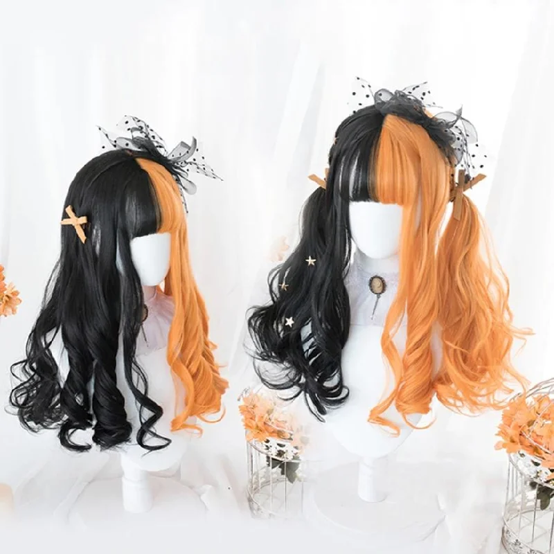 Wig hanger for storage-Long Split Halloween Cosplay Wig