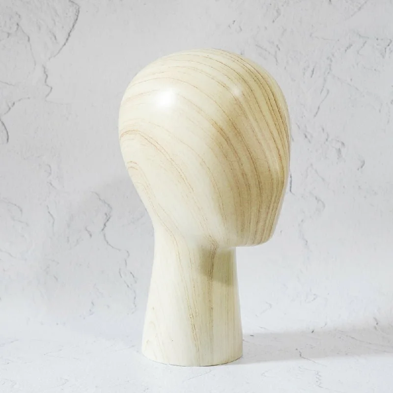 Heat safe wig with curls-Luxe Wood Finish Wig Stand