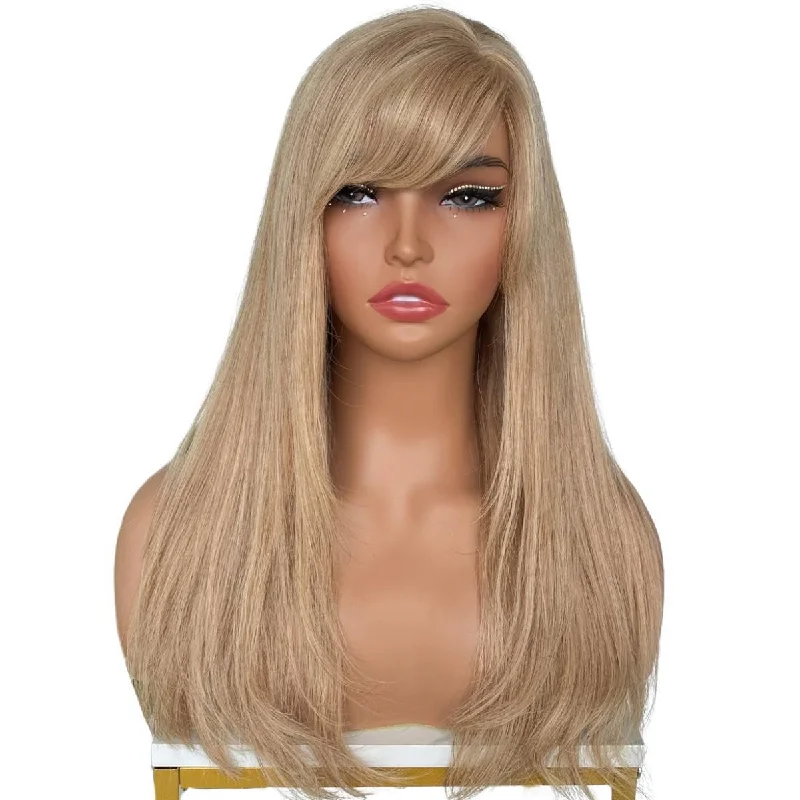 Wig for kids costume party-Medium Ash Blonde Straight Capless Bang Wig