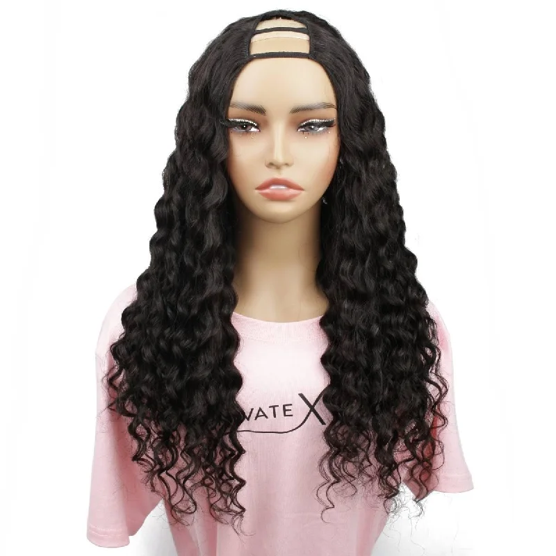 Wig for velvety texture-Messy Curl U Part Wig