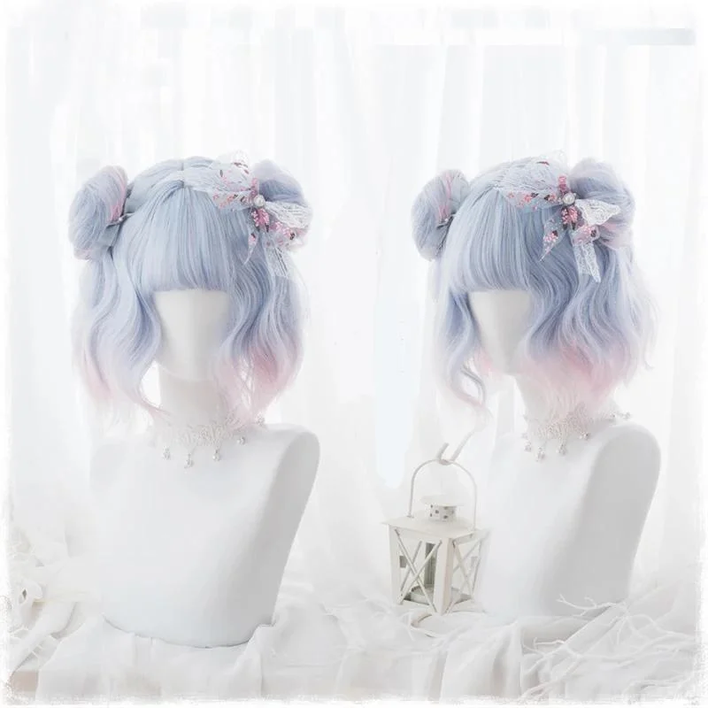 Synthetic wig with soft curls-Milky Ombre Bob Wig