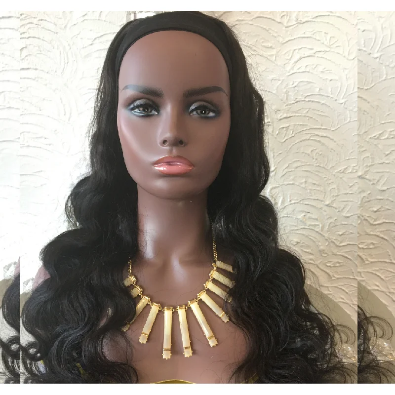 Long black wig with tight waves-WIG NAOMI