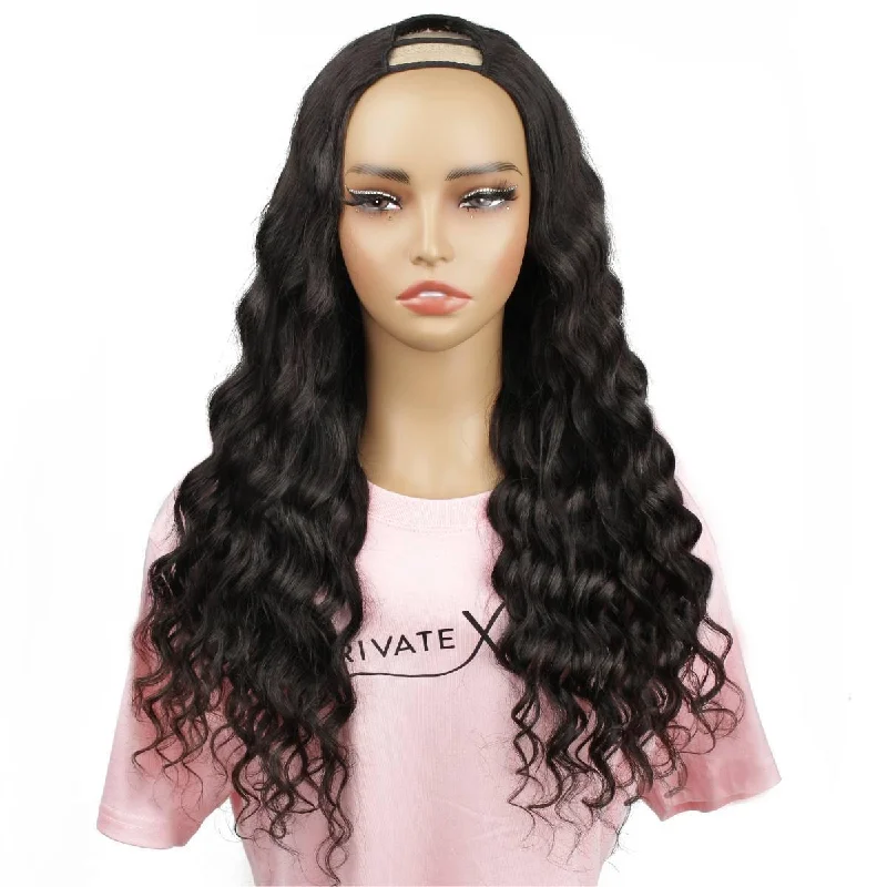 Wig for hairline thinning-Natural Wave U Part Wig