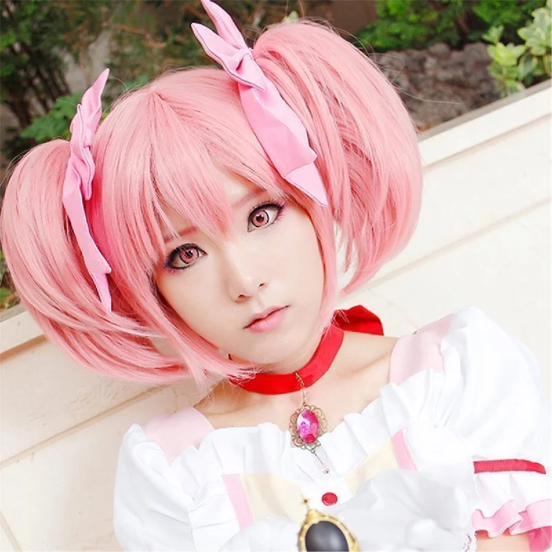 Wig for plush flair-Pink Pigtail Wig