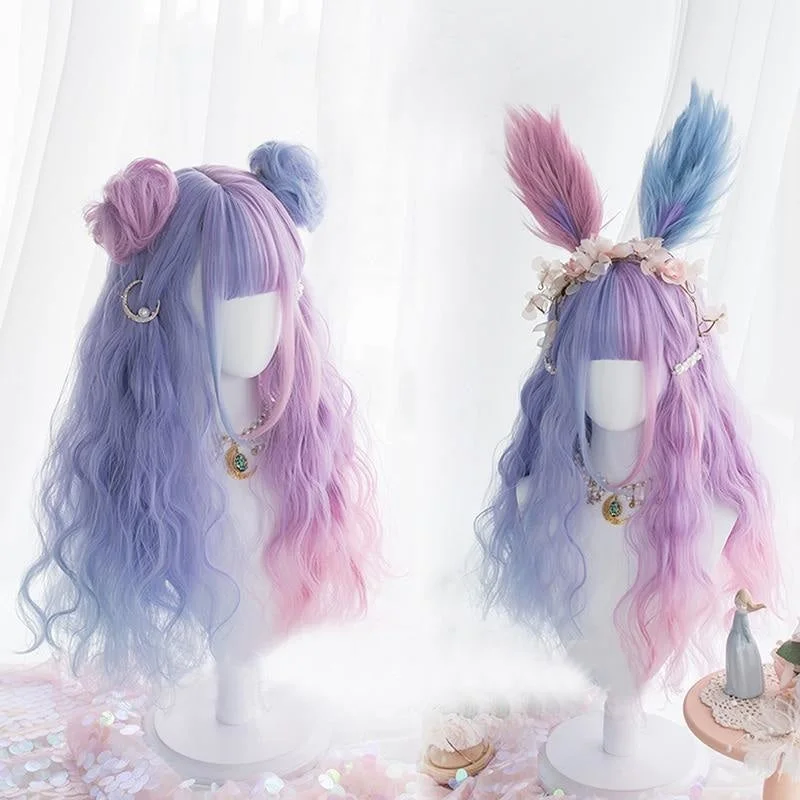 Wig for bridesmaid style-Purple Bunny Ear Cosplay Wig