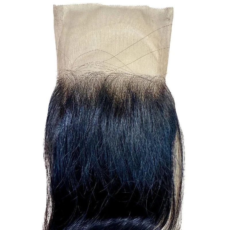 Cosplay wig with bangs-Raw Indian Wavy 4x4 Transparent Closure