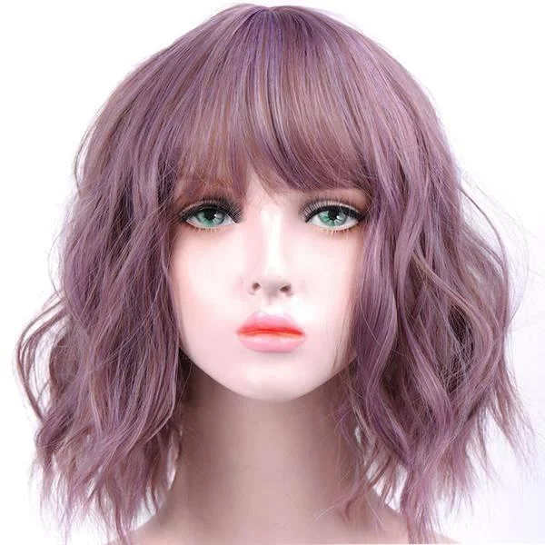 Curly wig for dry days-Short Wavy Pastel Wig