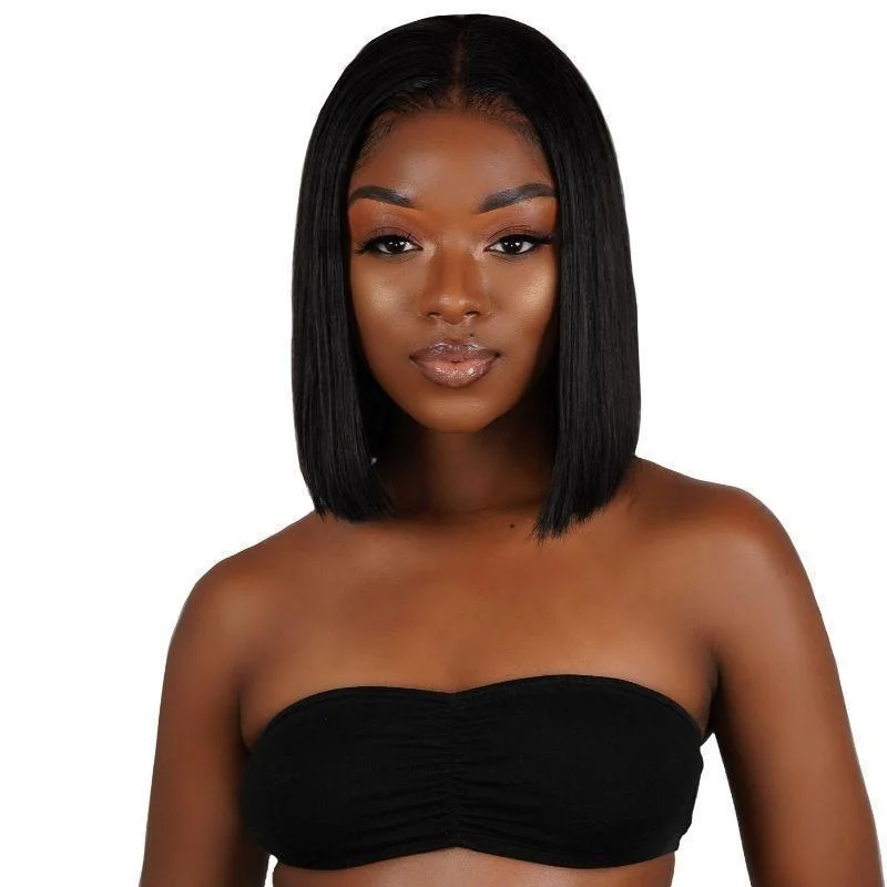 Wig for swift styling-Straight 4x4 Transparent Closure Bob Wig