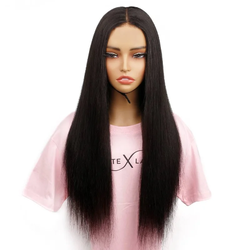 Lace wig for teen style-Yaki Straight HD 2x6 Closure Glueless Wig