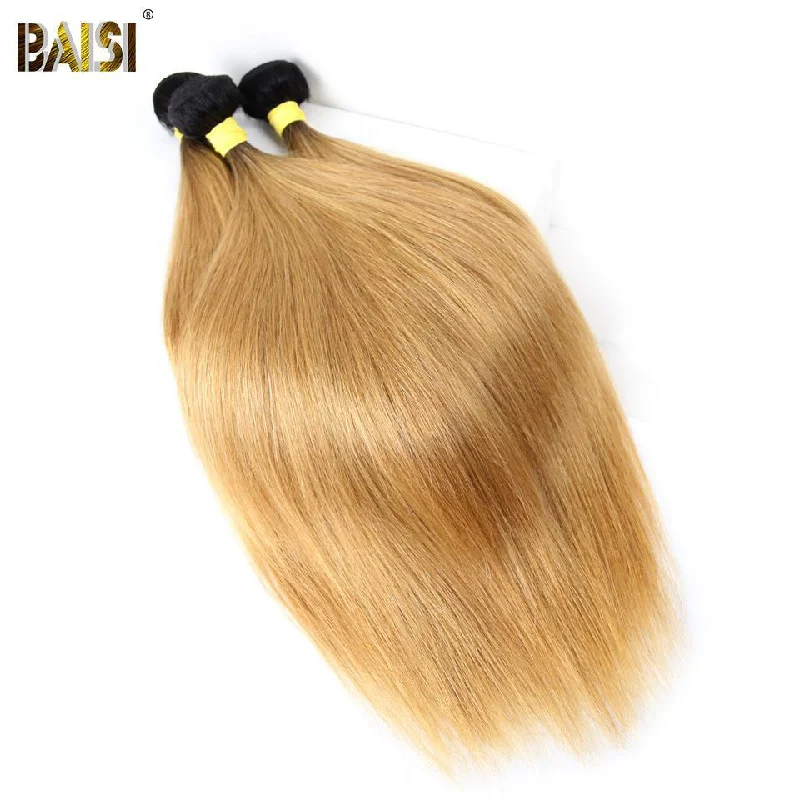 real person hair ring cool craft-BAISI Eurasian Straight 1B/27# Color Hair Human Hair 10A Grade