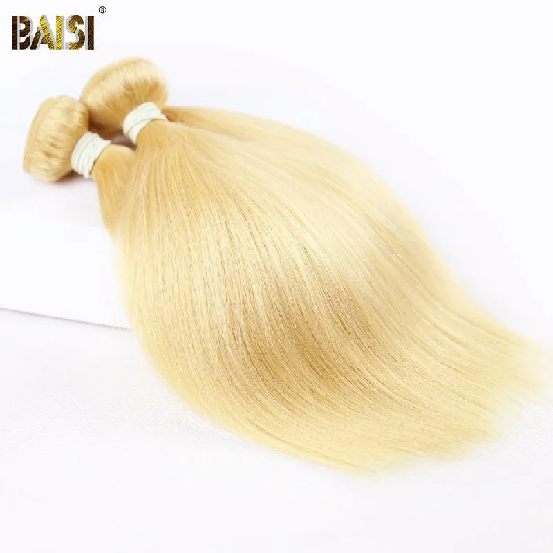 real person hair ring organic craft-BAISI Eurasian Straight Human Hair 10A Grade Blonde 613# Hair