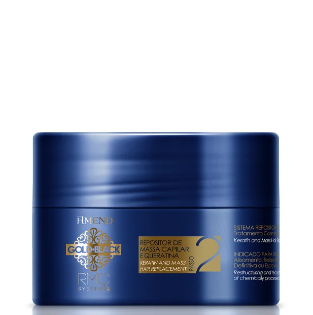 Best hair care for curl fullness-Black Gold Hair Mass Keratin Replenisher Post Chemistry RMC Mask 250g - Amend