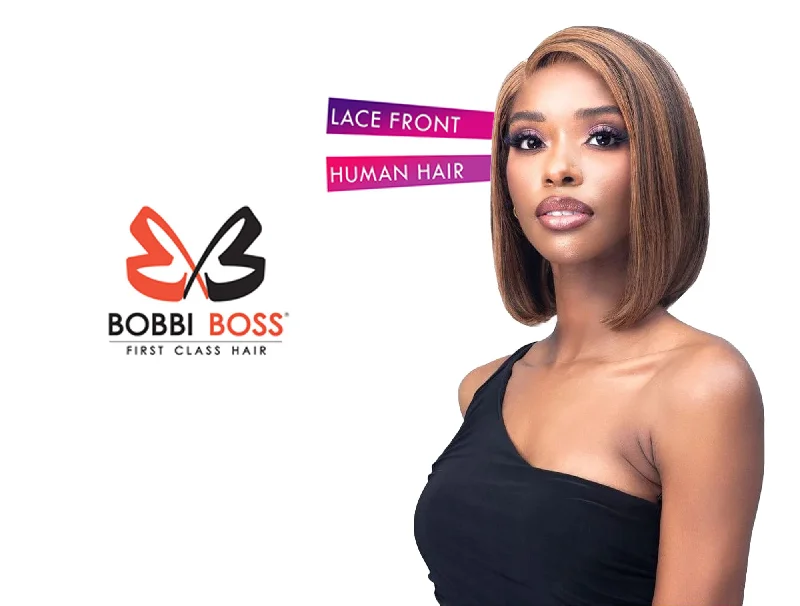 real person hair ring imaginative band-BOBBI BOSS LACE WIG 100% UNPROCESSED HUMAN HAIR - MHLF546 ROSALIE