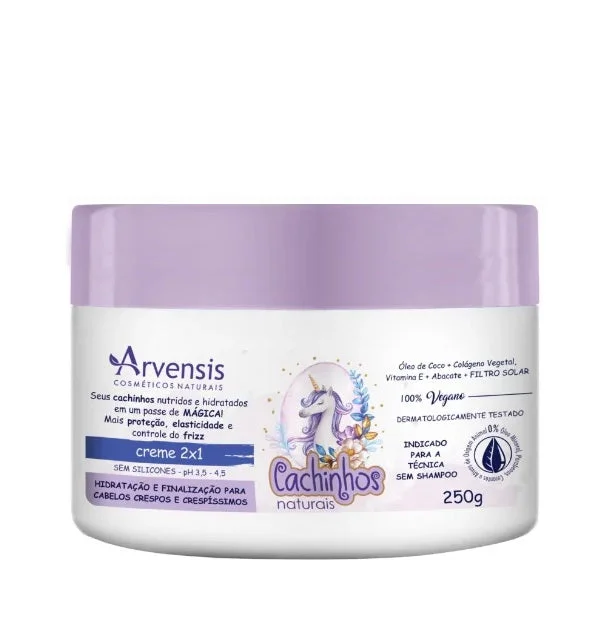 Hair care for dull kinky waves-Cachinhos Natural Curls Crespos Curly Hair 2 in 1 Vegan Mask 250g - Arvensis