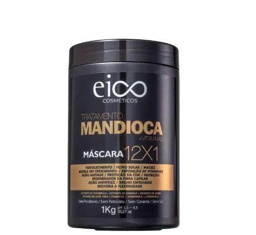 Hair care routine for heavy shedding-Cassava Manioc 10x1 Treatment Moisturizing Anti Aging & Frizz Mask 1Kg - Eico