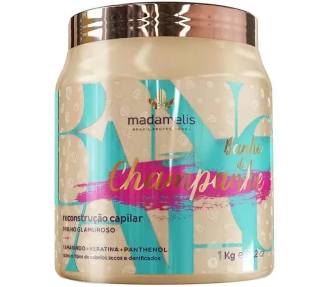 Hair care for rough kinky hair-Champagne Bath Glamorous Brightness Hair Mask 1kg - Madamelis