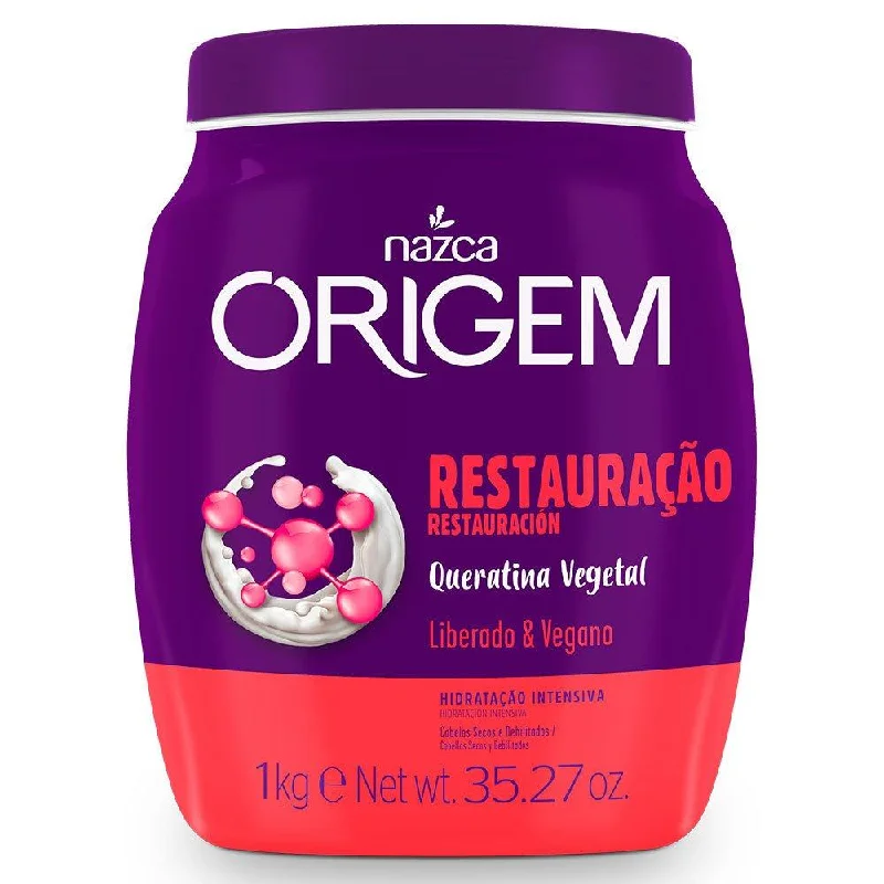 Best hair care for healthy kinky hair-Origem Moisturizing Restore Vegan Vegetable Keratin Hair Mask 1kg - Nazca