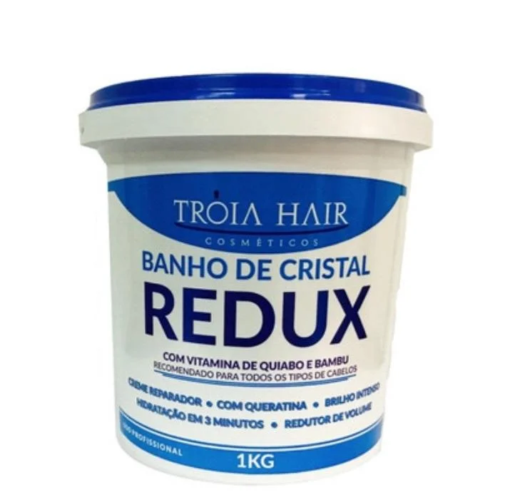 Hair care tips for hair revival-Crystal Bath Banho de Cristal Redux Okra Bamboo Shine Mask 1Kg - Troia Hair