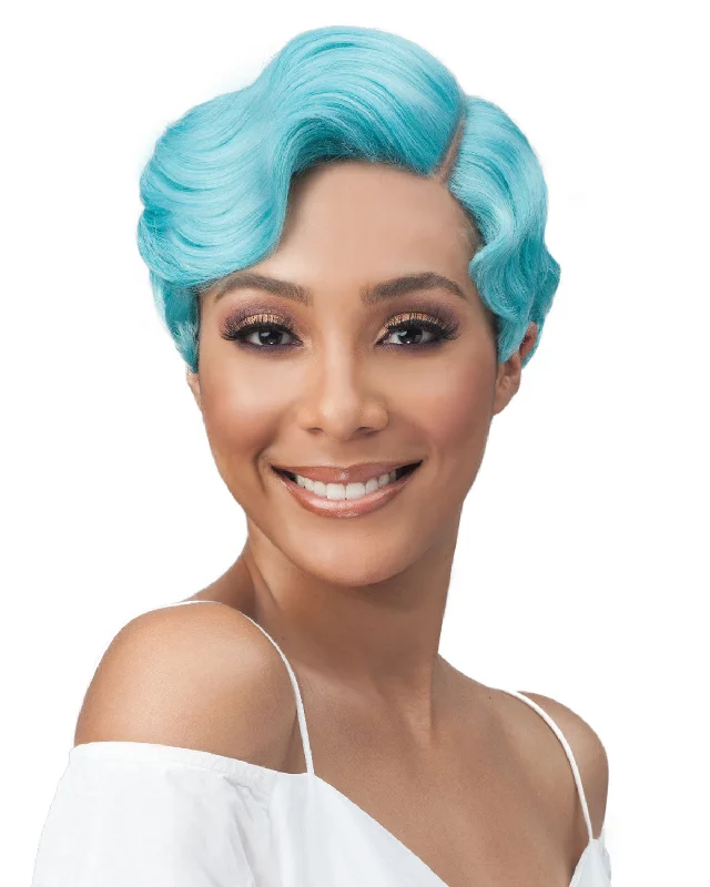 Synthetic wigs with sea blue-Evonie | Lace Front Synthetic Wig by Bobbi Boss