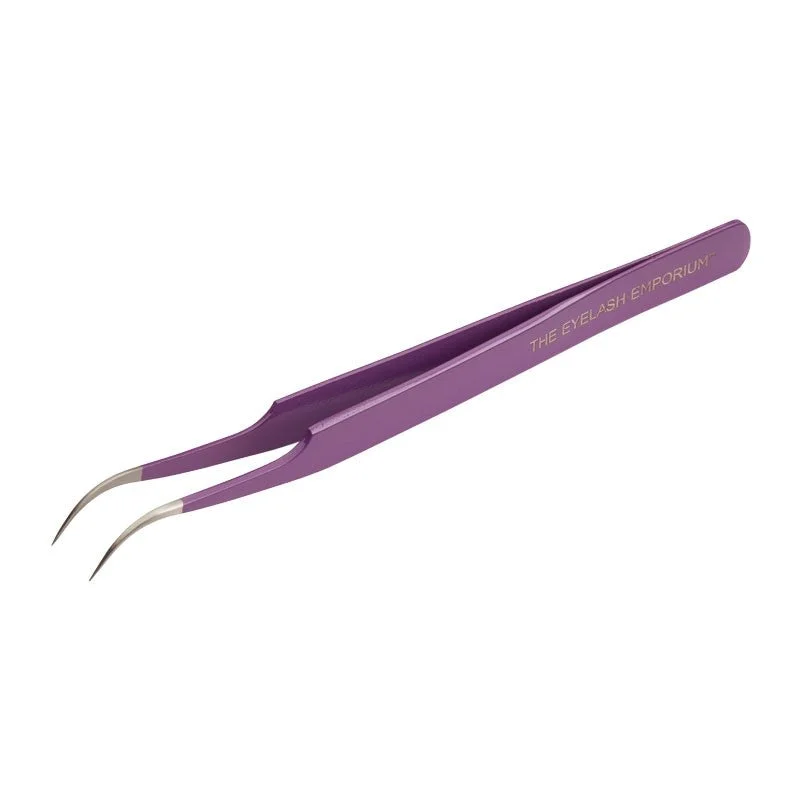 Curl shape mist-The Eyelash Emporium Camera Angle Curved Tweezer - Purple