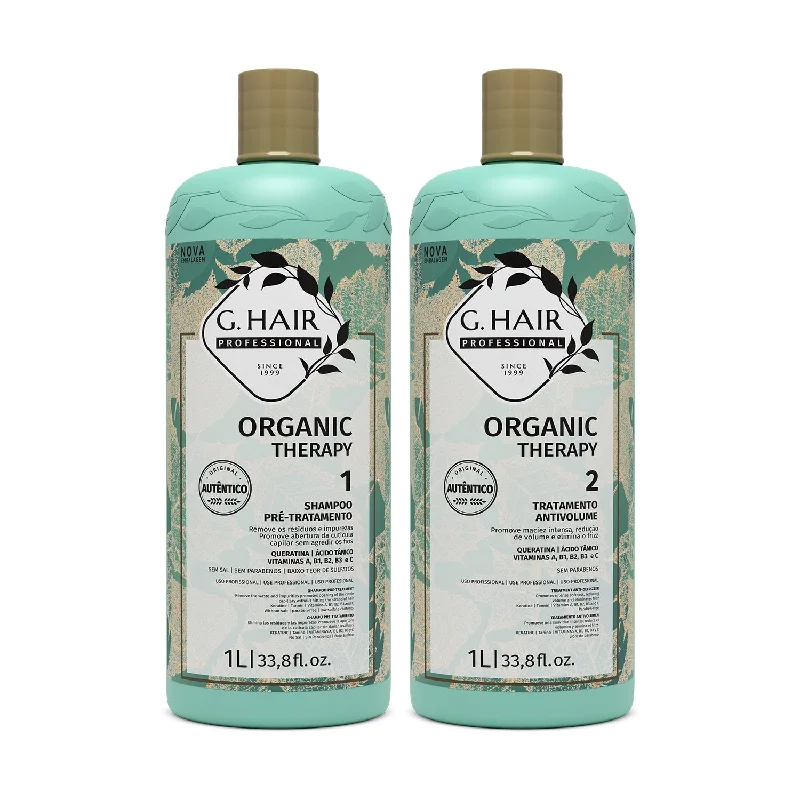 G.HAIR Organic Therapy Smoothing Treatment - Formaldehyde Free (2 x 1L/33oz)