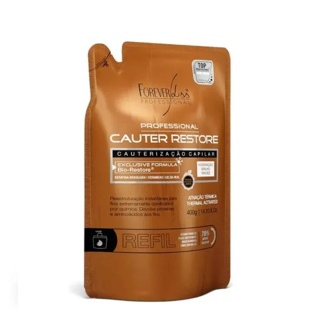 Hair care routine for radiance-Hair Cauterization Cauter Restore Refill Thermo Activated Mask 400g - Forever Liss