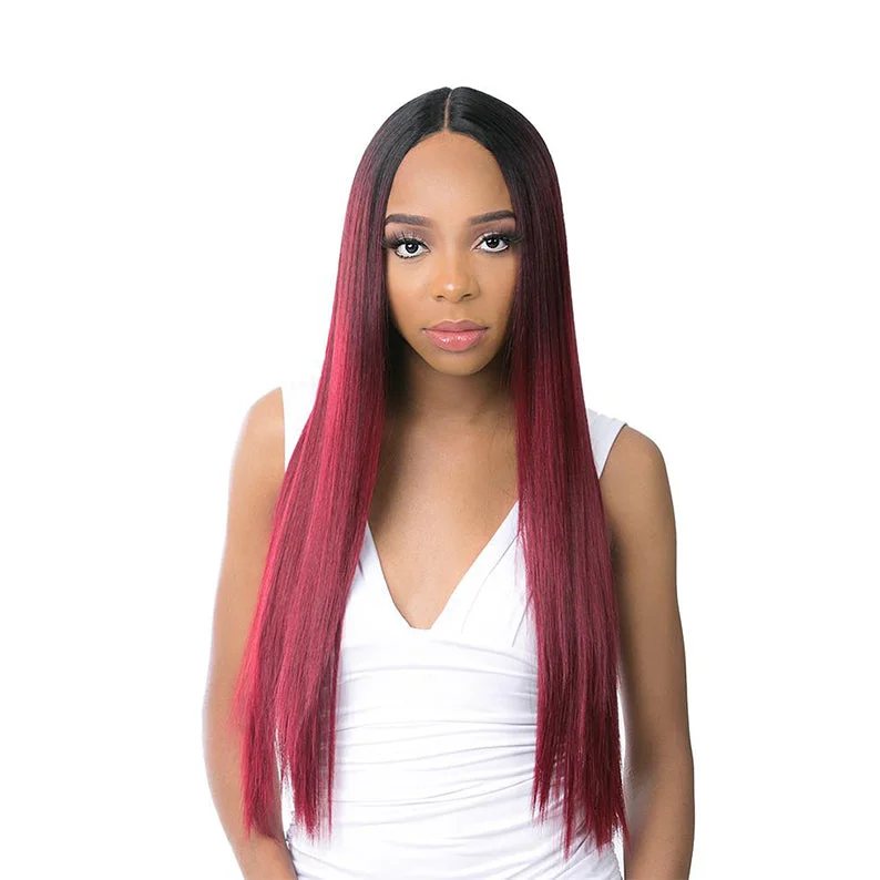 real person hair ring hip ring-IT'S A WIG Human Hair Premium Mix HD Lace Wig - STRAIGHT 30"