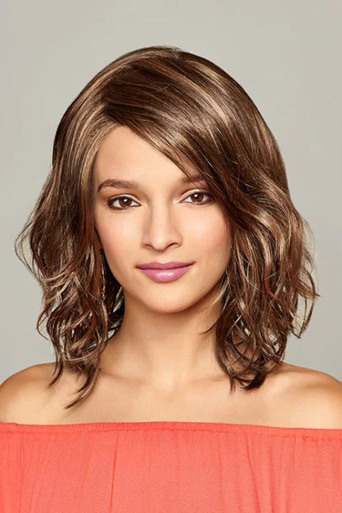 Synthetic wigs with full waves-Kendall Synthetic Wig by Henry Margu | Mid-Length, Wavy | Lace Front | Full Mono Cap