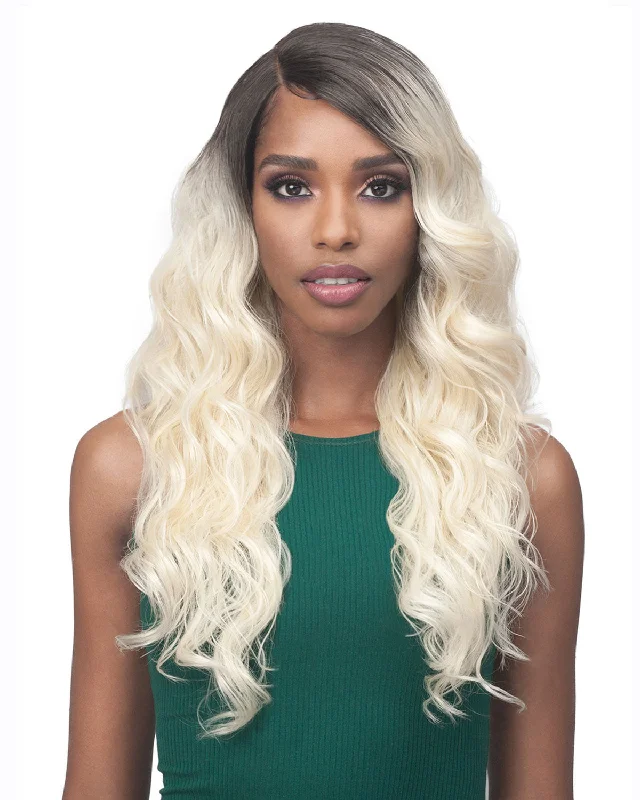 Synthetic wigs with neon teal-Leia | Lace Front Synthetic Wig by Bobbi Boss