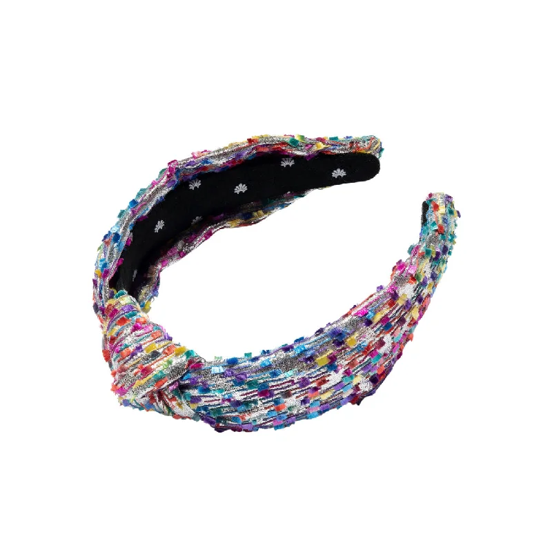 Form lotion-Silver Metallic Confetti Knotted Headband