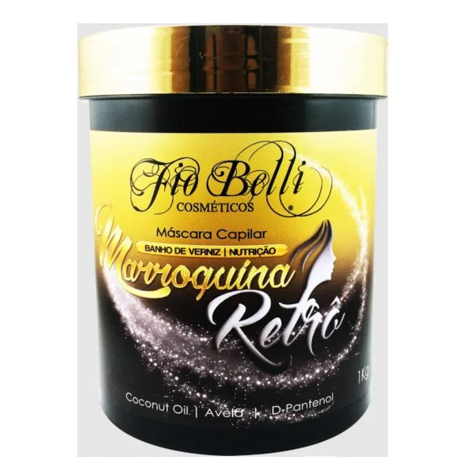 Hair care for uneven kinky hair-Marroquina Retro Moroccan Varnish Bath Nourishing Hair Mask 1Kg - FioBelli